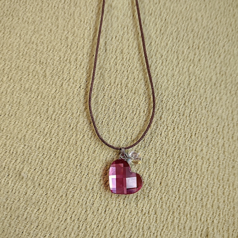 Swarovski pink heart necklace
